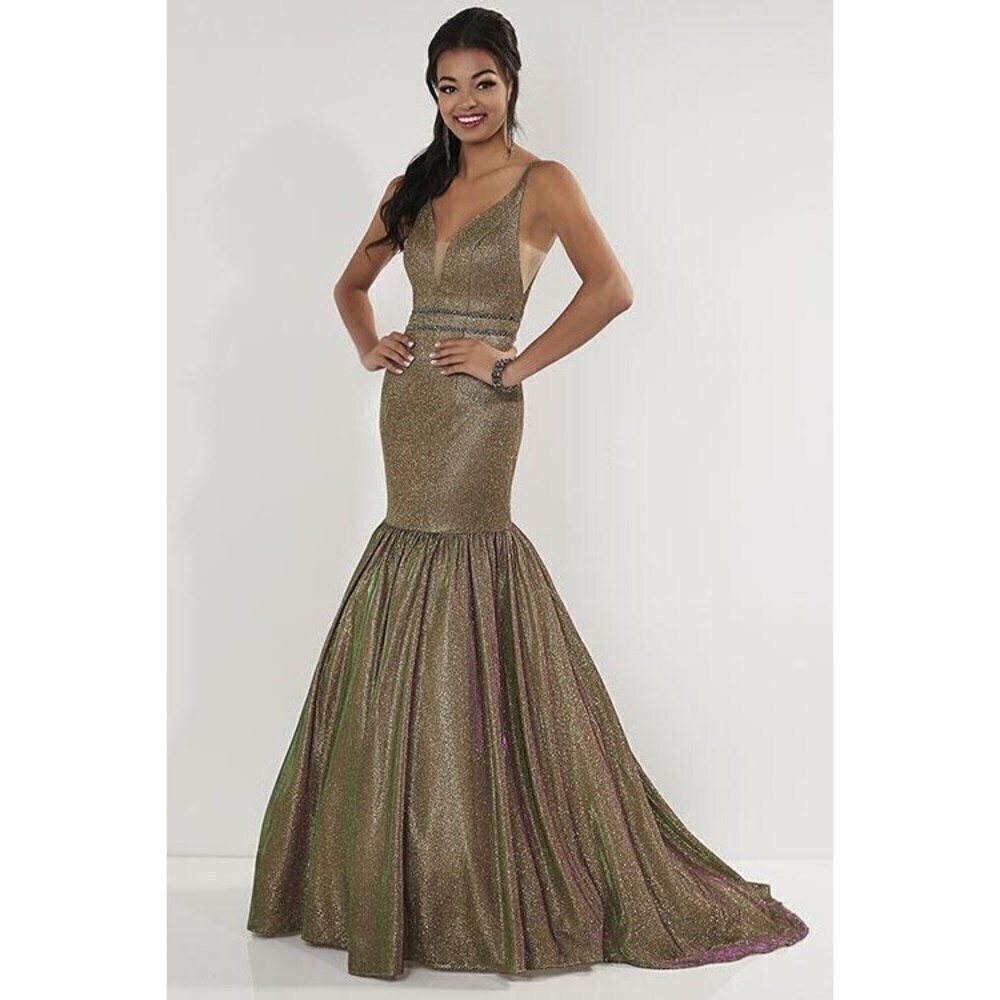 Studio 17 Glitter Sparkle Mermaid Gown 12741 Bronze Multi